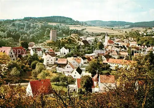 AK / Ansichtskarte Hohenfels_Oberpfalz Stadtpanorama mit Burgturm Hohenfels Oberpfalz