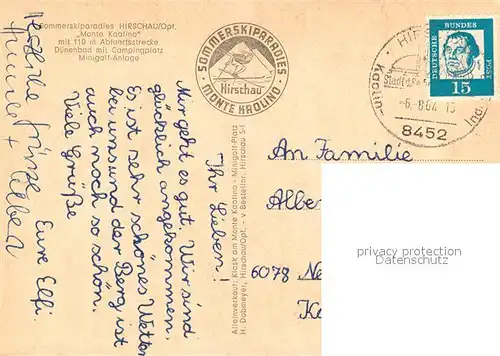 AK / Ansichtskarte Hirschau_Oberpfalz Sommerskiparadies Monte Kaolino Duenenbad Freibad Hirschau Oberpfalz