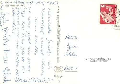 AK / Ansichtskarte Kasendorf_Oberfranken Landschaftspanorama Turm Brunnen Hauptstrasse Kasendorf Oberfranken