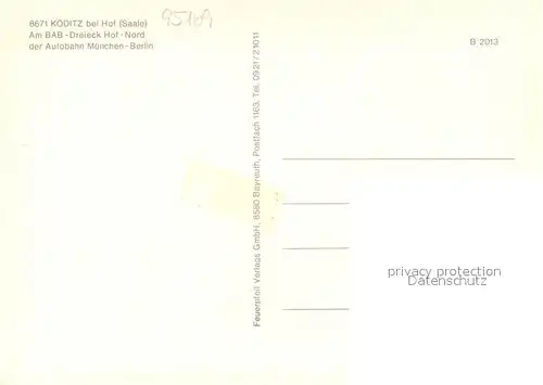 AK / Ansichtskarte Koeditz_Oberfranken Panorama Kirche Gedenkstein Brunnen Wappen Koeditz Oberfranken