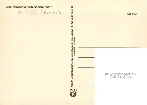 AK / Ansichtskarte Kirchenlaibach Speichersdorf Kirche Gebaeude Landschaftspanorama Motorflugzeug Flugplatz Kirchenlaibach Speichersdorf