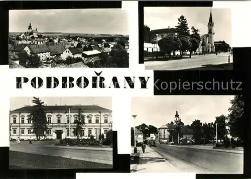 AK / Ansichtskarte Podborany Teilansichten Gebaeude Strassenpartie Kirche Podborany