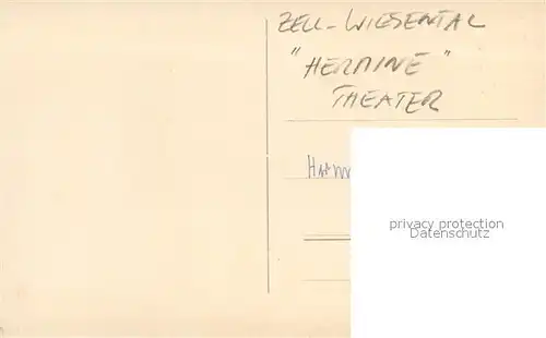 AK / Ansichtskarte Zell_Wiesental Hermine von Zell Theater Zell Wiesental