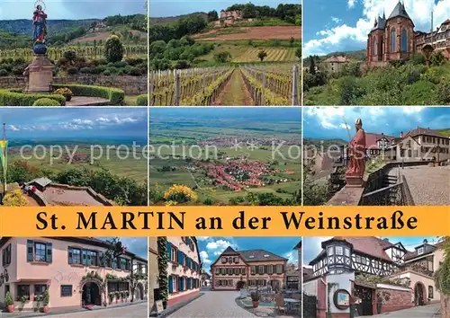 AK / Ansichtskarte St_Martin_Pfalz Fliegeraufnahme Rathaus Burg Kirche Marktplatz  St_Martin_Pfalz