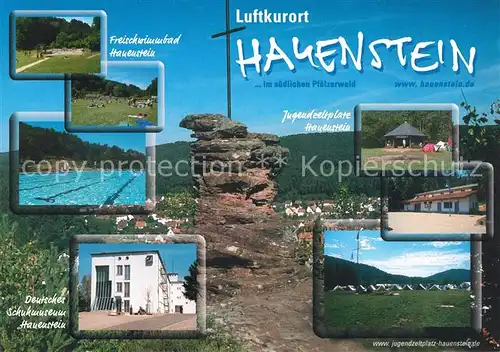 AK / Ansichtskarte Hauenstein_Pfalz Freischwimmbad Deutsches Schuhmuseum Jugendzeltplatz  Hauenstein_Pfalz