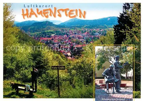 AK / Ansichtskarte Hauenstein_Pfalz Panorama Schuhmacher Denkmal Hauenstein_Pfalz