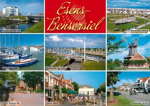 AK / Ansichtskarte Bensersiel Am Tief Strand Hafen Paldemuehle Esenser Baer Markt  Bensersiel
