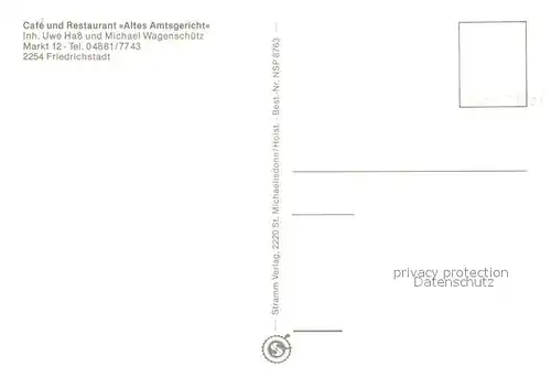 AK / Ansichtskarte Friedrichstadt_Eider Cafe Restaurant Altes Amtsgericht Friedrichstadt_Eider