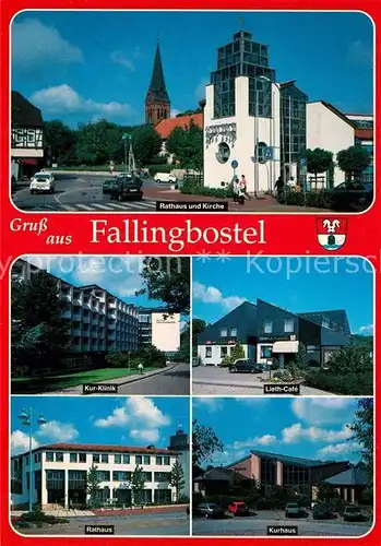 AK / Ansichtskarte Fallingbostel Rathaus Kirche Kurklinik Lieth Cafe Kurhaus Fallingbostel