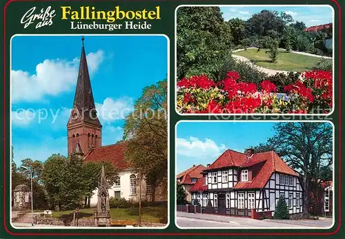 AK / Ansichtskarte Fallingbostel Kirche Fachwerkhaeuser Park Fallingbostel