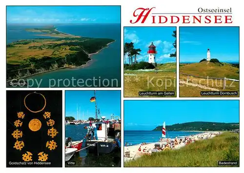 AK / Ansichtskarte Insel_Hiddensee Fliegeraufnahme Dornbusch Leuchttuerme Badestrand Vitte Insel Hiddensee