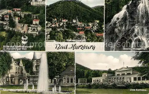 AK / Ansichtskarte Bad_Harzburg Schwebebahn Harzburger Hof Radau Wasserfall Springbrunnen Bad_Harzburg