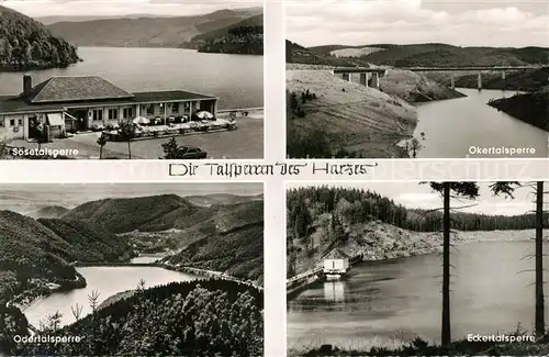 AK / Ansichtskarte Harz_Region Talsperren Sosetal Okertal Eckertal Odertal Harz Region