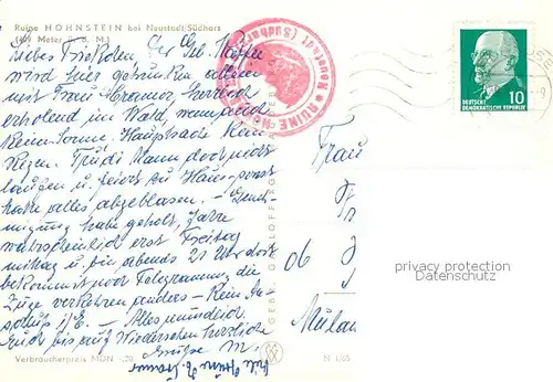 AK / Ansichtskarte Neustadt_Harz Ruine Hohnstein Neustadt_Harz