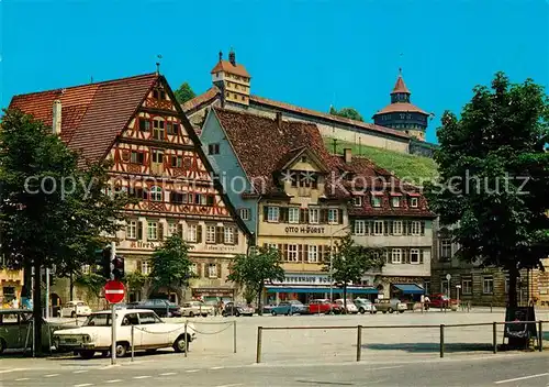 AK / Ansichtskarte Esslingen_Neckar Marktplatz Burg Esslingen Neckar