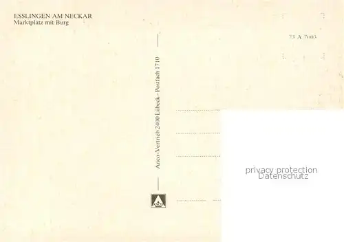 AK / Ansichtskarte Esslingen_Neckar Marktplatz Burg Esslingen Neckar