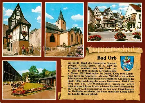 AK / Ansichtskarte Bad_Orb Kleinstes Haus Martins Kirche Marktplatz Saline Lesehalle Bad_Orb