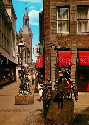 AK / Ansichtskarte Bad_Aachen Kraemerstrasse Puppenbrunnen Rathausturm Bad_Aachen