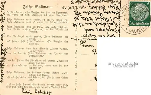 AK / Ansichtskarte Brandenburg_Havel Fritze Bollmann Denkmal Brandenburg Havel