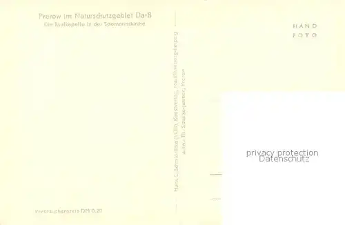 AK / Ansichtskarte Prerow_Ostseebad Taufkapelle in der Seemannskirche Prerow_Ostseebad