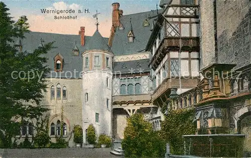 AK / Ansichtskarte Wernigerode_Harz Schlosshof Wernigerode Harz