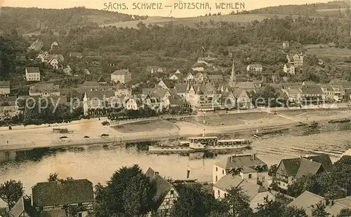 AK / Ansichtskarte Poetzscha_Wehlen Partie an der Elbe Poetzscha_Wehlen