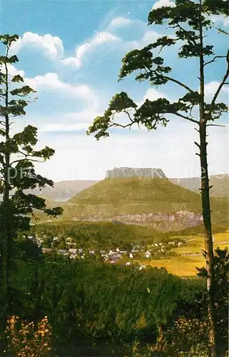 AK / Ansichtskarte Saechsische_Schweiz Blick vom Papststein auf Gohrisch mit Lilienstein Saechsische Schweiz