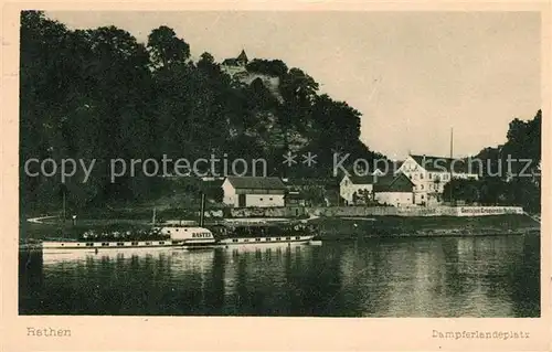 AK / Ansichtskarte Rathen_Saechsische Schweiz Dampferlandeplatz Rathen Saechsische Schweiz