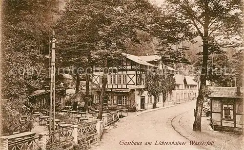 AK / Ansichtskarte Lichtenhain_Sebnitz Gasthaus am Lichtenhainer Wasserfall Lichtenhain Sebnitz