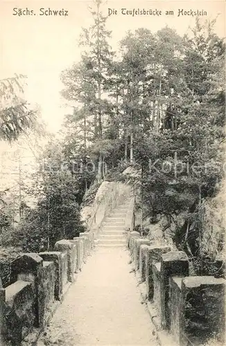 AK / Ansichtskarte Saechsische_Schweiz Die Teufelsbruecke am Hockstein Saechsische Schweiz