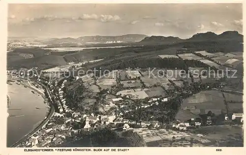 AK / Ansichtskarte Koenigstein_Saechsische_Schweiz Festung Koenigstein Stadtblick Koenigstein_Saechsische