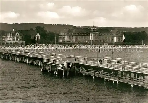 AK / Ansichtskarte Zoppot_Westpreussen Seebruecke Strand Zoppot_Westpreussen