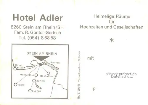 AK / Ansichtskarte Stein_Rhein Fliegeraufnahme Hotel Adler Stein Rhein