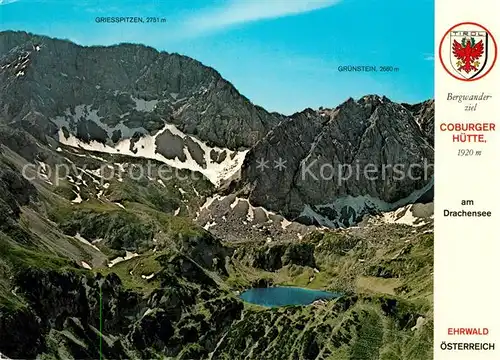 AK / Ansichtskarte Coburgerhuette Fliegeraufnahme mit Drachensee  Coburgerhuette