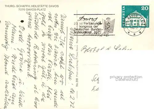 AK / Ansichtskarte Davos_Platz_GR Heilstaette Davos_Platz_GR