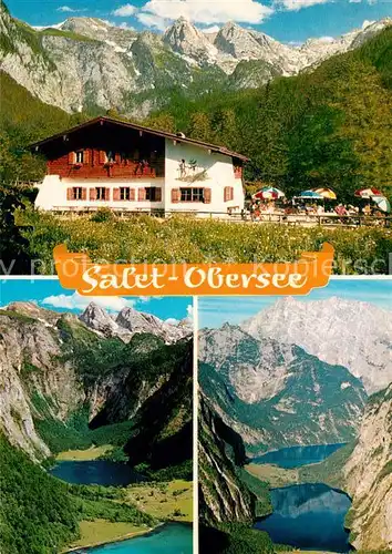 AK / Ansichtskarte Obersee_Koenigssee Salettalpe mit Teufelshoernern Obersee Koenigssee