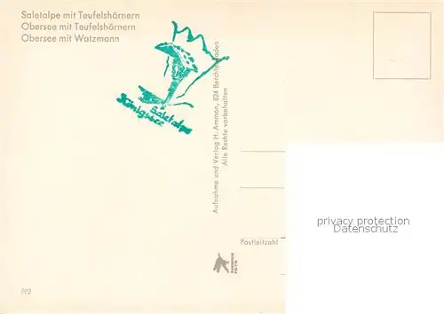 AK / Ansichtskarte Obersee_Koenigssee Salettalpe mit Teufelshoernern Obersee Koenigssee