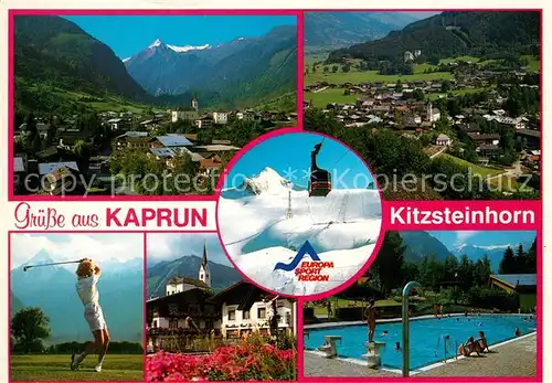 AK / Ansichtskarte Kaprun Kitzsteinhorn Schaufelberg Burg Golfplatz Schwimmbad Kaprun