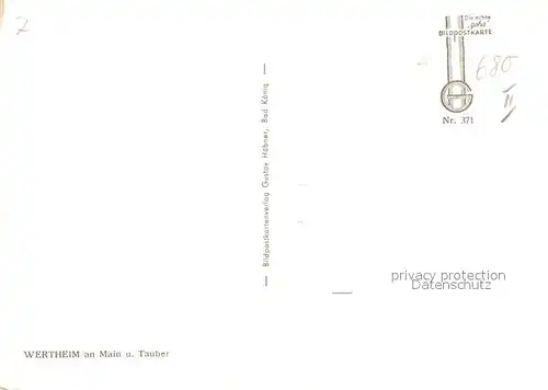 AK / Ansichtskarte Wertheim_Main Altstadt Turm Fliegeraufnahme Wertheim Main