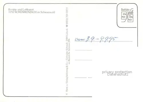 Schoenmuenzach Kurpark Stauwehr Stadtansichten Schoenmuenzach