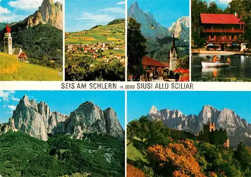 Seis_am_Schlern Kirche Berge Burg Hotel Seis_am_Schlern