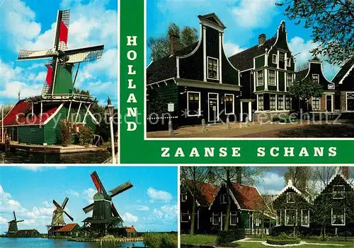 Zaanse_Schans Windmuehle Alte hollaendische Haeuser Zaanse Schans