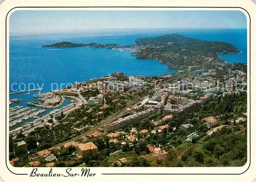 Beaulieu sur Mer Vue generale au loin Saint Jean Cap Ferrat vue aerienne Beaulieu sur Mer