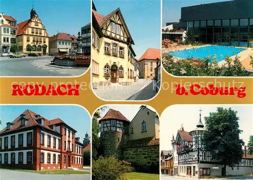 AK / Ansichtskarte Rodach_Bad Freibad Fachwerk Rodach_Bad