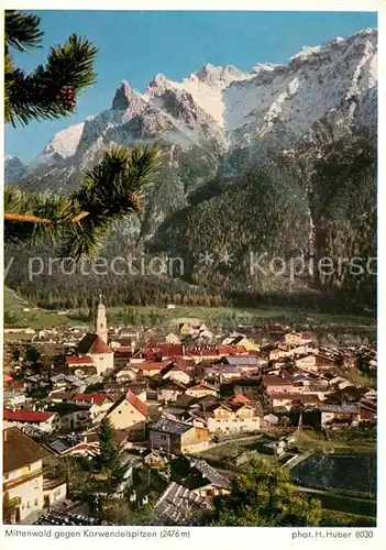 AK / Ansichtskarte Mittenwald_Bayern gegen Karwendelspitze Mittenwald Bayern