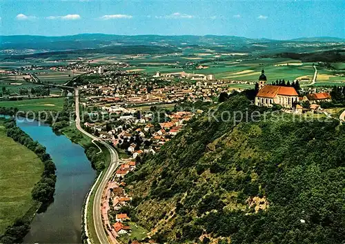 AK / Ansichtskarte Bogen_Niederbayern Fliegeraufnahme Marienwallfahrt Bogenberg Bogen Niederbayern