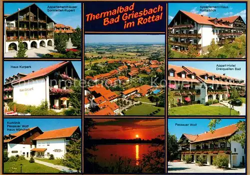 AK / Ansichtskarte Bad_Griesbach_Rottal Fliegeraufnahme Thermalbad Kurpark Passauer Wolf Kurklinik  Bad_Griesbach_Rottal
