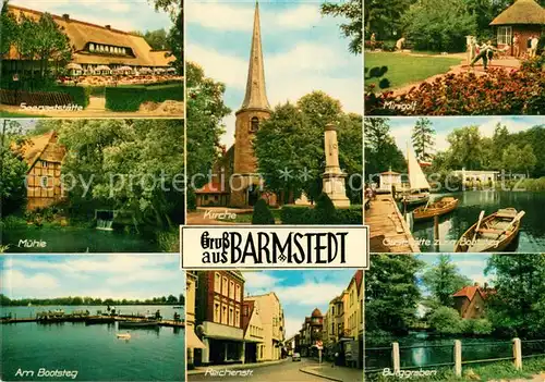 AK / Ansichtskarte Barmstedt Muehle Seegaststaette Minigolf Bootssteg Burggraben  Barmstedt