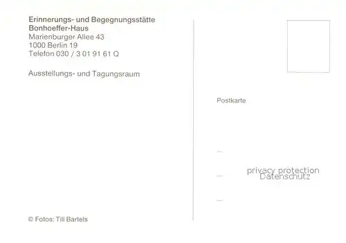 AK / Ansichtskarte Berlin Erinnerungs und Begegnungsstaette Bonhoeffer Haus Berlin