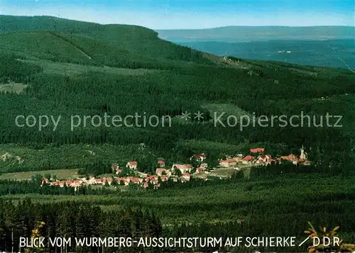 AK / Ansichtskarte Schierke_Harz Panorama vom Wurmberg Aussichtsturm Schierke Harz